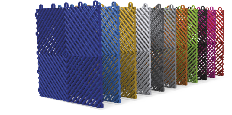 Piso modular sellado y perforado de varios colores